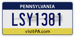 LSY1381  license plate in PA