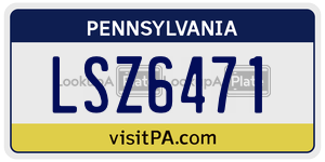 LSZ6471  license plate in PA