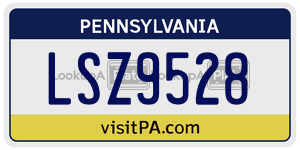 LSZ9528  license plate in PA