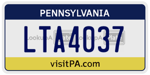 LTA4037 license plate in Pennsylvania