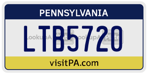 LTB5720 license plate in Pennsylvania