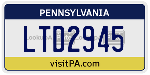 LTD2945  license plate in PA