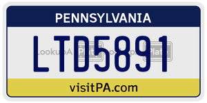 LTD5891 license plate in Pennsylvania