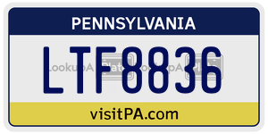 LTF8836 license plate in Pennsylvania