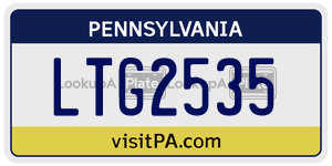 LTG2535 license plate in Pennsylvania