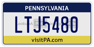 LTJ5480 license plate in Pennsylvania
