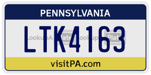 LTK4163 license plate in Pennsylvania