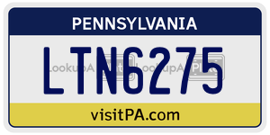 LTN6275 license plate in Pennsylvania