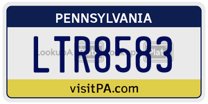 LTR8583 license plate in Pennsylvania
