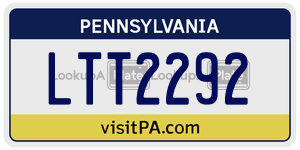 LTT2292  license plate in PA