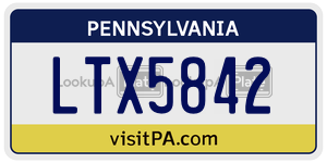 LTX5842  license plate in PA