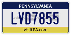 LVD7855  license plate in PA