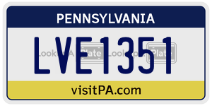 LVE1351 license plate in Pennsylvania