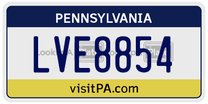 LVE8854  license plate in PA