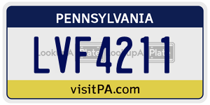LVF4211  license plate in PA