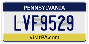 LVF9529  license plate in PA