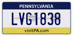 LVG1838 license plate in Pennsylvania