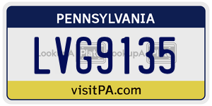 LVG9135 license plate in Pennsylvania