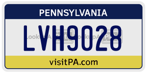 LVH9028 license plate in Pennsylvania