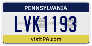 LVK1193 license plate in Pennsylvania
