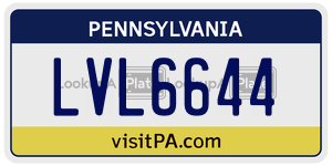 LVL6644  license plate in PA