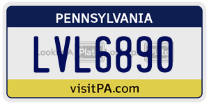 LVL6890  license plate in PA