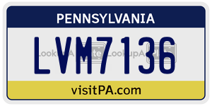 LVM7136  license plate in PA