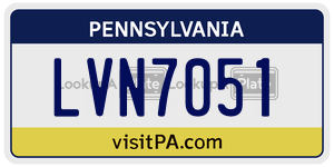 LVN7051  license plate in PA