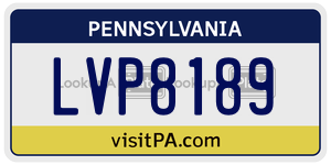 LVP8189 license plate in Pennsylvania