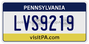 LVS9219  license plate in PA
