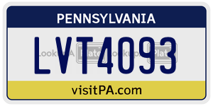 LVT4093  license plate in PA