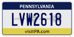 LVW2618  license plate in PA
