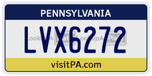 LVX6272 license plate in Pennsylvania