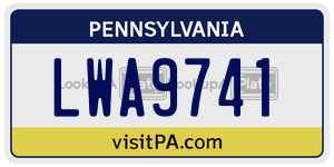 LWA9741  license plate in PA