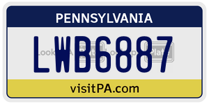 LWB6887  license plate in PA