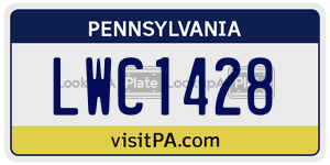 LWC1428  license plate in PA