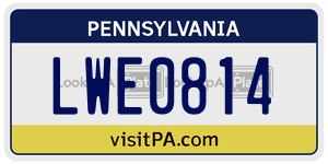LWE0814 license plate in Pennsylvania