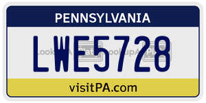 LWE5728  license plate in PA