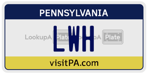 LWH license plate in Pennsylvania