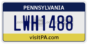 LWH1488 license plate in Pennsylvania