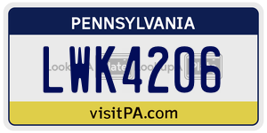 LWK4206 license plate in Pennsylvania