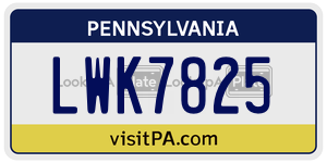 LWK7825  license plate in PA