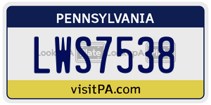 LWS7538  license plate in PA