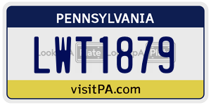 LWT1879  license plate in PA