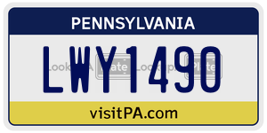 LWY1490  license plate in PA