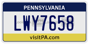 LWY7658  license plate in PA