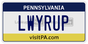 LWYRUP license plate in Pennsylvania