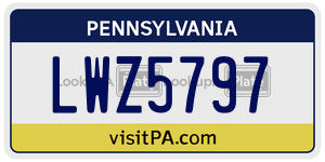 LWZ5797 license plate in Pennsylvania