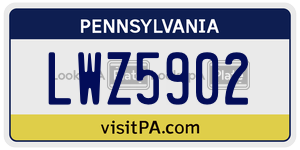LWZ5902 license plate in Pennsylvania
