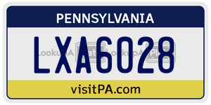LXA6028 license plate in Pennsylvania
